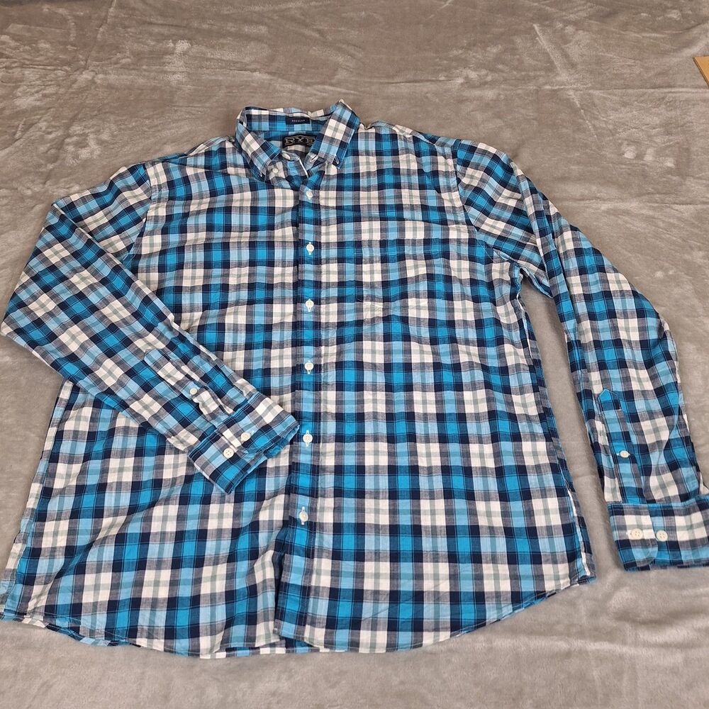Rye by Hawker Rye "Catania Slub" Blue Plaid button-down shirt (Style Code: MW101